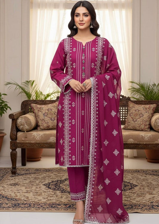 3 Pc Unstitched Lawn Cotton Crossstitch