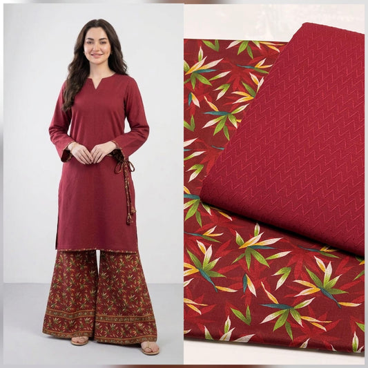 2 Pc Unstitched Lawn Self Jacquard