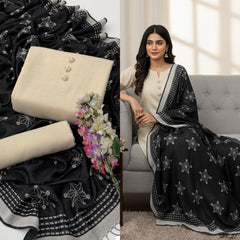 3 Pc Unstitched Dhanak Khaadi