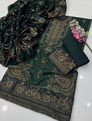 3 Pc Unstitched Wool jacquard