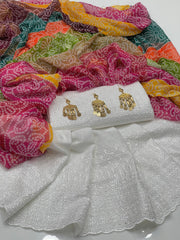 3 PC UNSTITCHED CHICKENKARI LAWN