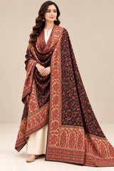 Pure Pashmina Kaani Work Heavy Border Shawl (KB-21B)