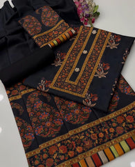 3 Pc Unstitched Dhanak Karandi Digital Prints (KBS032)