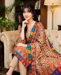 3 Pc Unstitched Kalamkari Pashmina Wool(KSB273)