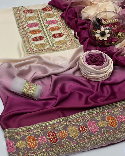 3 Pc Unstitched Shamoze Silk Tye ‘N’ Dye Aneela’s Zarri