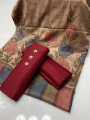 3 Pc Unstitched Pashmina Print