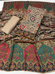 3 Pc Unstitched Kalamkari Pashmina Wool(J101)