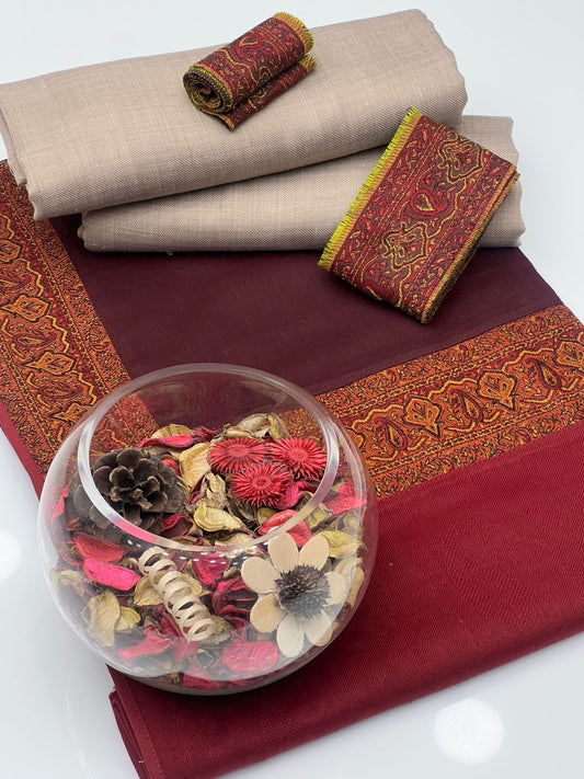 3 Pc Unstitched Pashmina Wool Moon Light (W001)