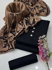 3 Pc Unstitched Pashmina Wool Velevt