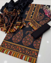 3 Pc Unstitched Dhanak Karandi Digital Prints (KBS032)