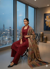 3 Pc Unstitched Pashmina Print