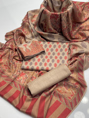 3 Pc Unstitched Kalamkari Pashmina Wool(KSB283)