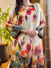 3 Pc Unstitched Shamoze silk Digital Prints