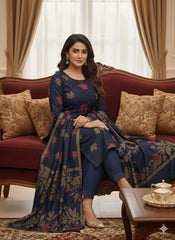 3 Pc Unstitched Leather Peach Wool (kBS0521)