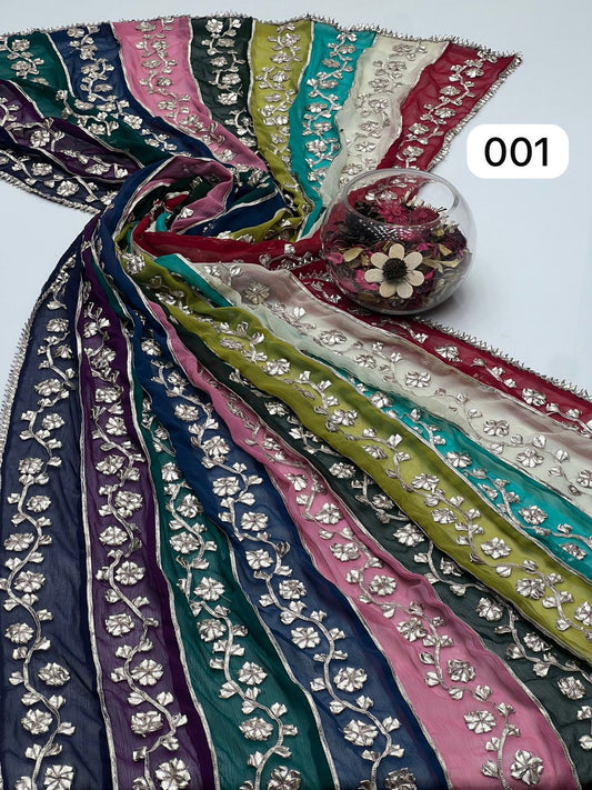 Multi Colour LCD Gotta Chiffon Dupata