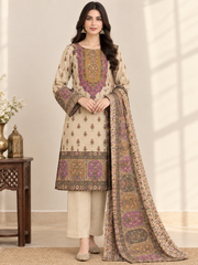 3 Pc Unstitched Pure Pashmina Kani Work