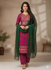 3 Pc Unstitched Pure Marina All Over Digital Print