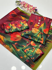 3 Pc Unstitched Shamoze Silk Digital Prints