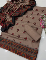 3 Pc Unstitched Kalamkari Pashmina Wool
