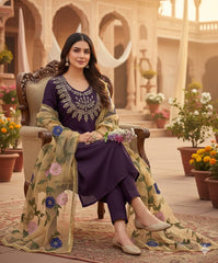 3 Pc Fancy Mirror Unstitched Katan Silk