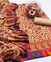 3 Pc Unstitched Kalamkari Pashmina Wool(KSB273)