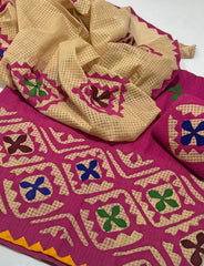 3PC UNSTITCHED HANDMADE APPLIC WORK