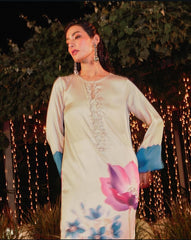 2 Pc Unstitched Shamoze Silk Neck Fancy
