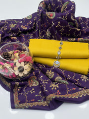 3 Pc Unstitched Pashmina Wool