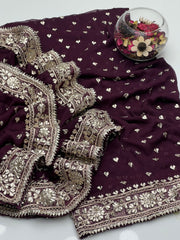 2 Pc Unstitched Bamber pure Chiffon Gotta(KSB0214)