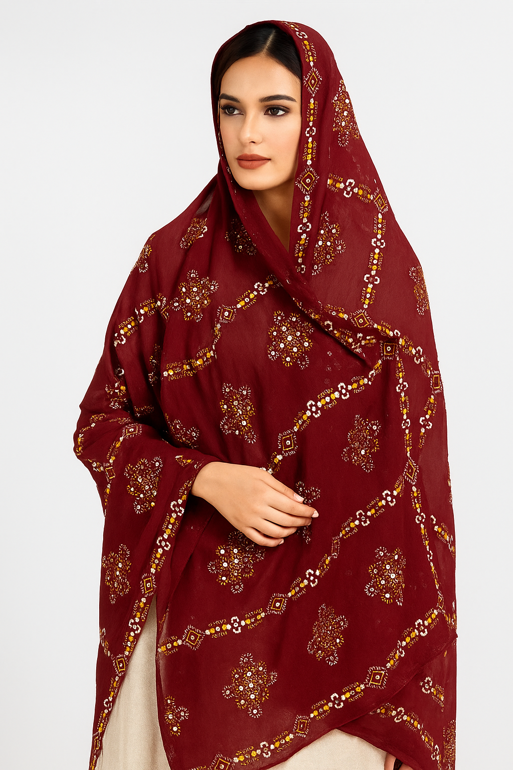 Balochi Sequnce Chiffon chadar