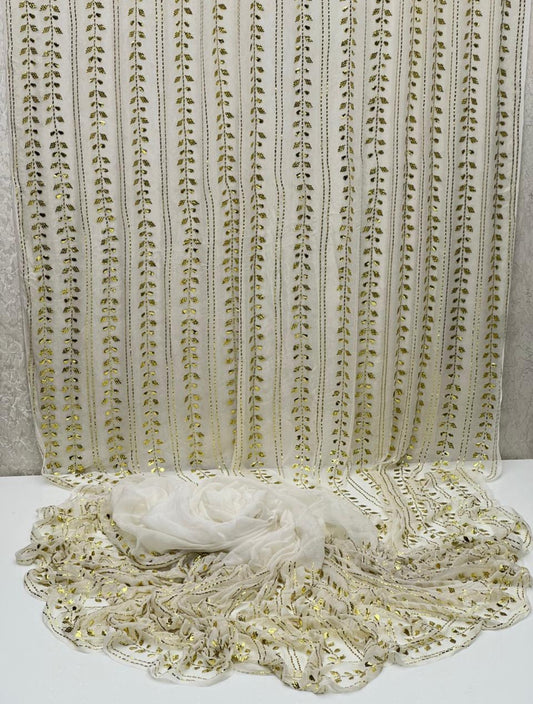 Pure chiffon Mukesh Saree