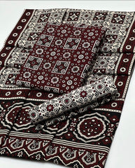 3 PC UNSTITCHED AJRAK PRINT LAWN COTTON