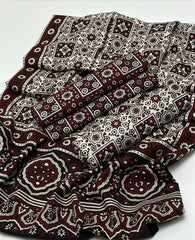 3 PC UNSTITCHED AJRAK PRINT LAWN COTTON