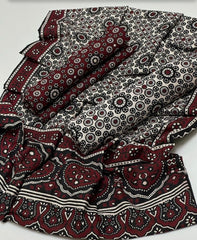 3 PC UNSTITCHED AJRAK PRINT LAWN COTTON