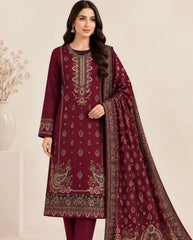 3 Pc Unstitched Pashmina Wool Jacquard