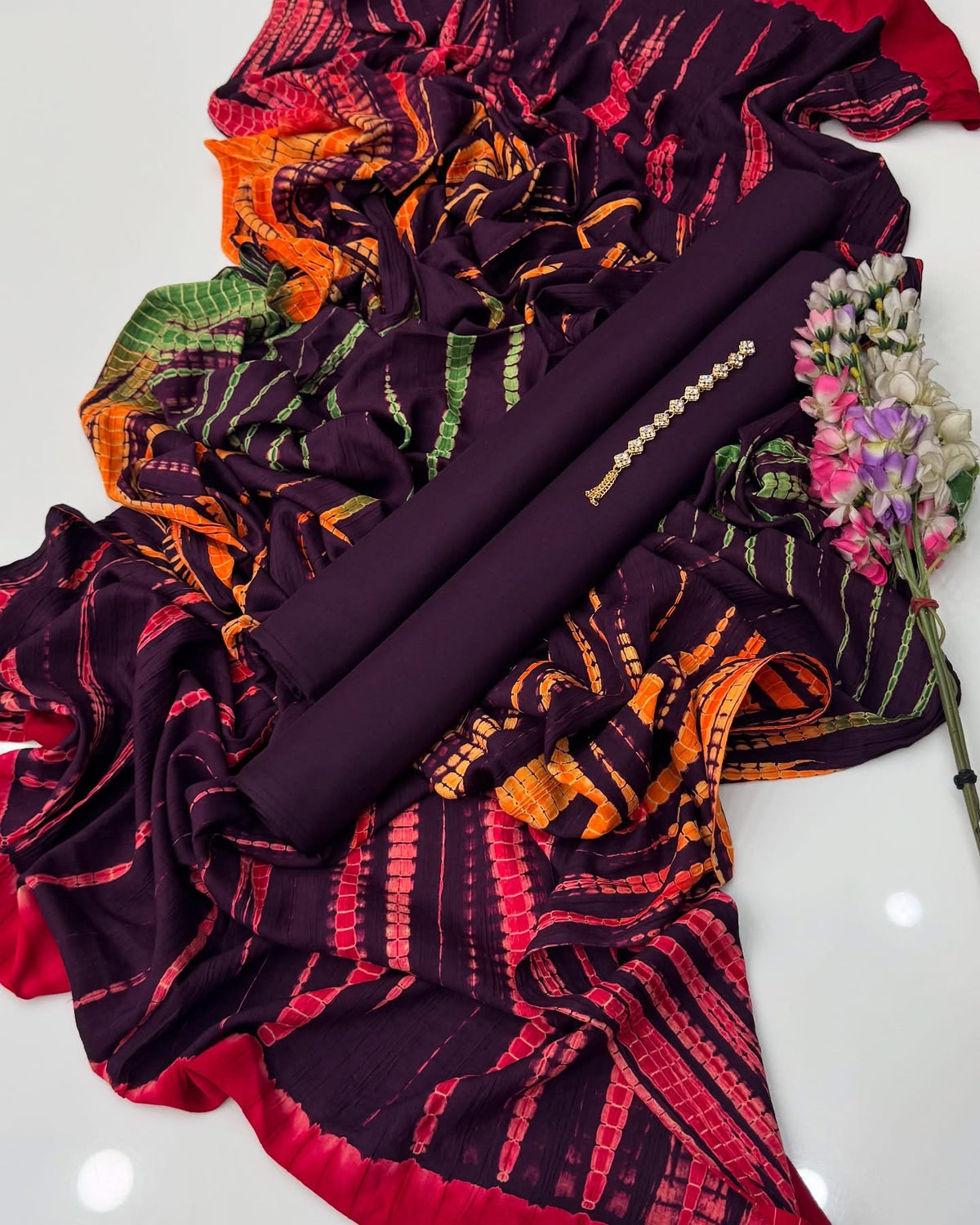 3 Pc Unstitched Soft Linen Tye N Dye