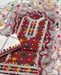 Traditional 3 pc Ajrak Lawn