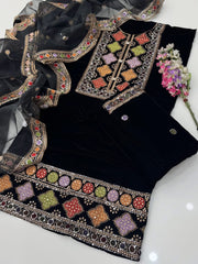 3 Pc Unstitched pure 9000 Micro Velvet