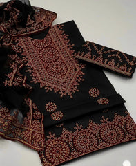 3 pc Unstitched Aari Sindhi Lawn