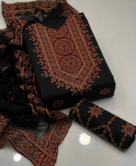 3 pc Unstitched Aari Sindhi Lawn