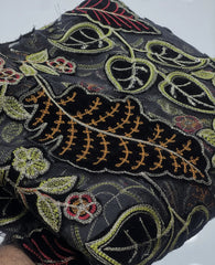 Velvet Cutwork Ari Embroidered Net Jaal Shawl