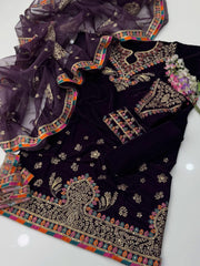 3 Pc Unstitced 9000 Micro Velvet Jazmin