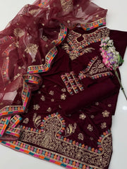 3 Pc Unstitced 9000 Micro Velvet Jazmin