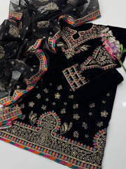 3 Pc Unstitced 9000 Micro Velvet Jazmin