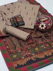 3 Pc Unstitched Kalamkari Pashmina Wool