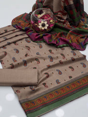 3 Pc Unstitched Kalamkari Pashmina Wool