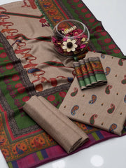 3 Pc Unstitched Kalamkari Pashmina Wool