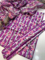 3 PC UN STITCHED MONAR SWISS LAWN DIGITAL PRINT