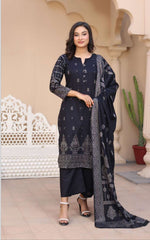 3 pc Unstitched Lawn barosha Jackard