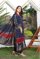 3 pc Unstitched Lawn barosha Jackard